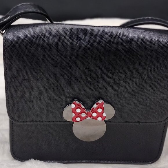 Disney Handbags - Disney Minnie Mouse Crossbody Bag | Black Saffiano Purse, Park & Streetwear